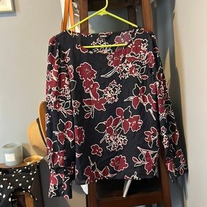 Express long sleeve floral blouse